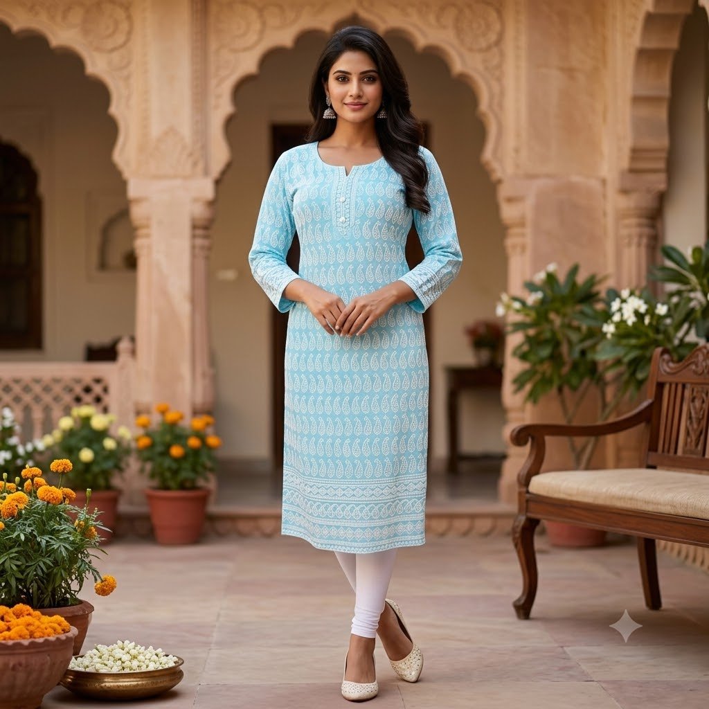 ice blue kurti