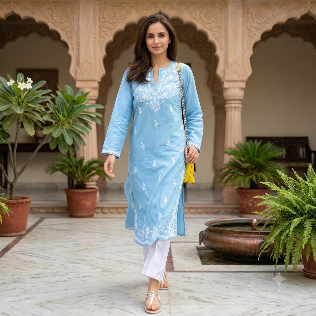ice blue kurti