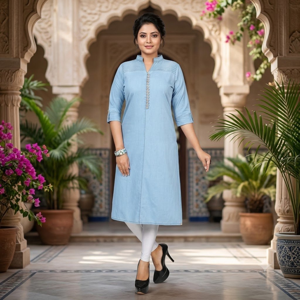 ice blue kurti