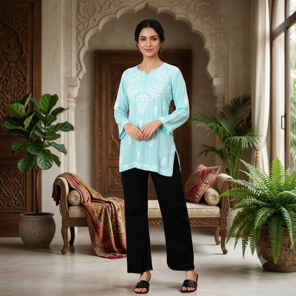 ice blue kurti