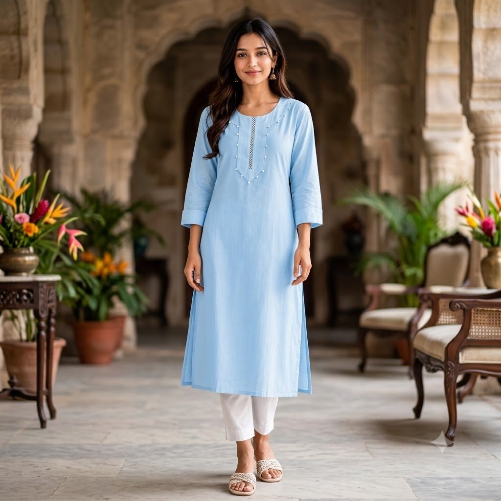 ice blue kurti