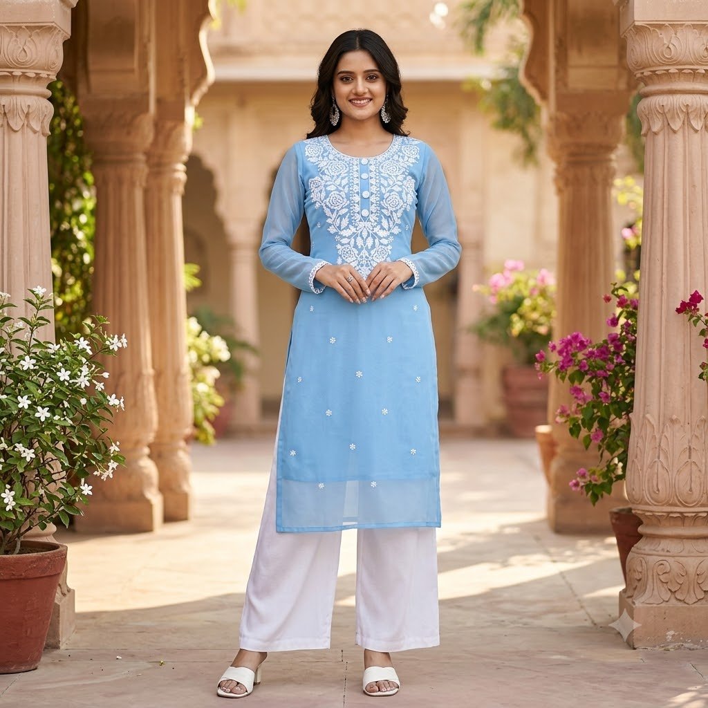 ice blue kurti