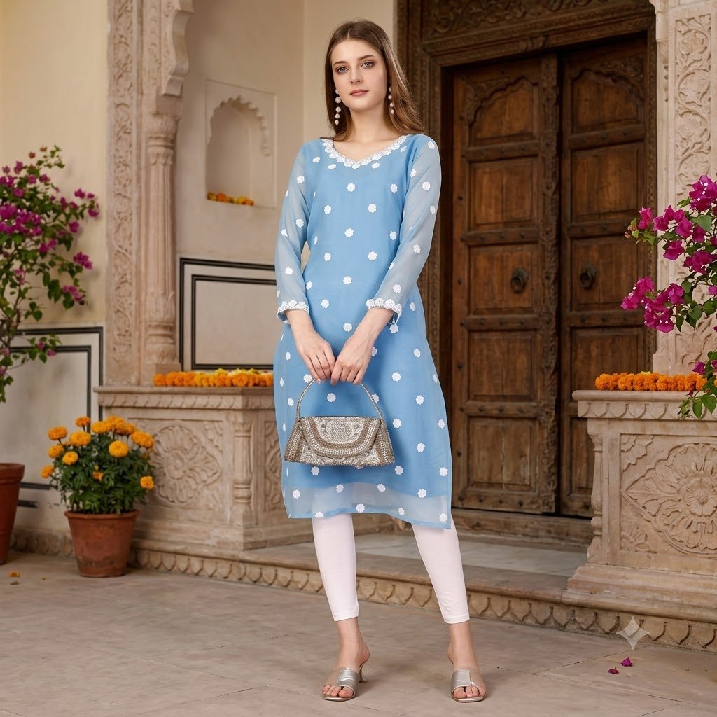 ice blue kurti