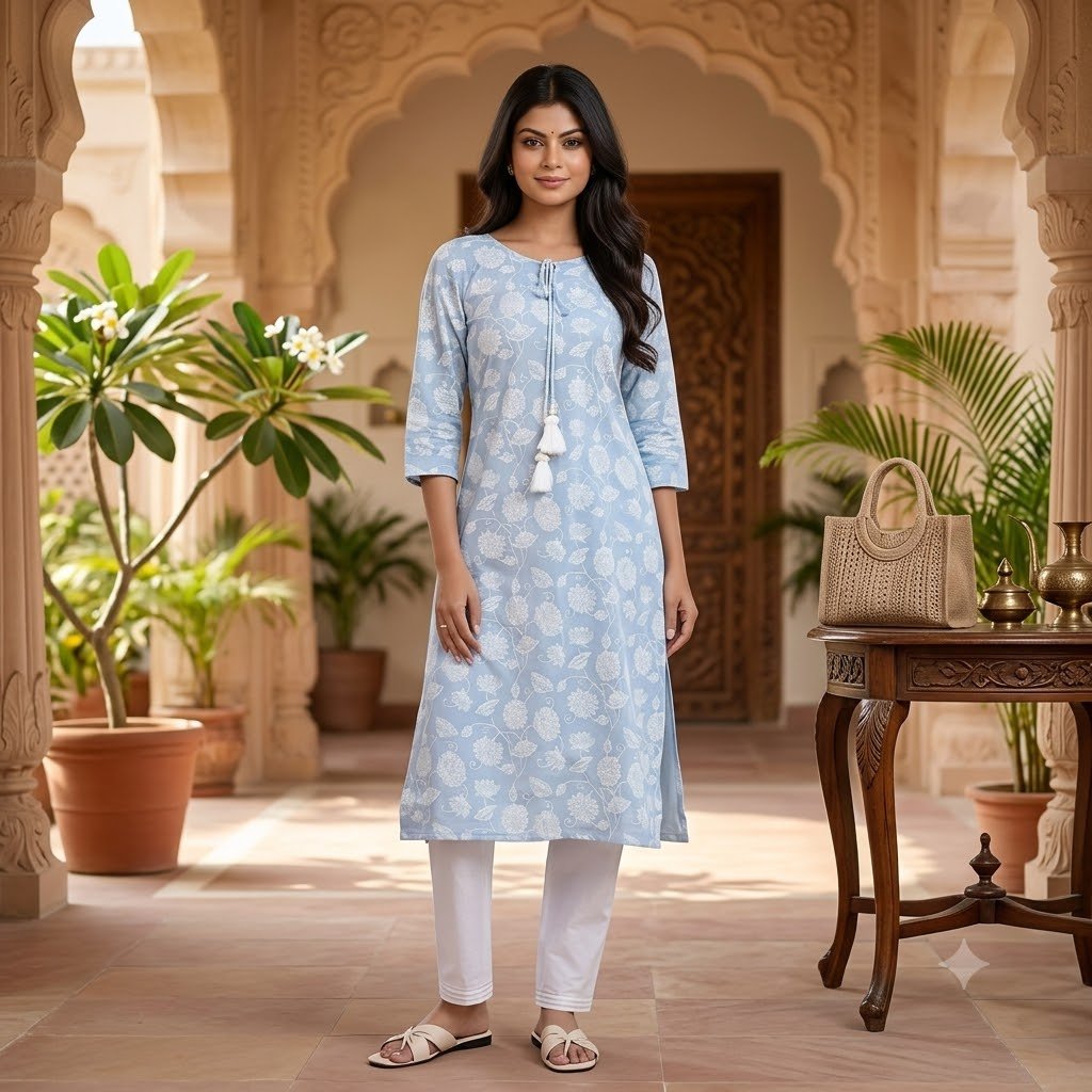ice blue kurti